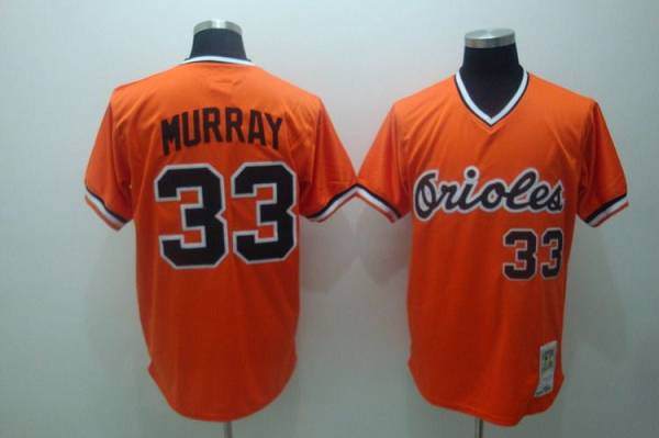 Mitchell and Ness Orioles #33 Eddie Murray Stitched Orange Throwback MLB Jersey - Click Image to Close
